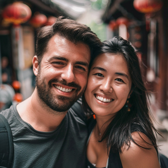 Cặp đôi trẻ đang trò chuyện