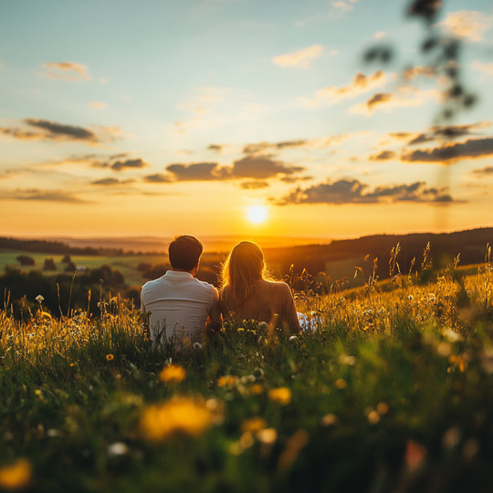 Couple in a sunny setting