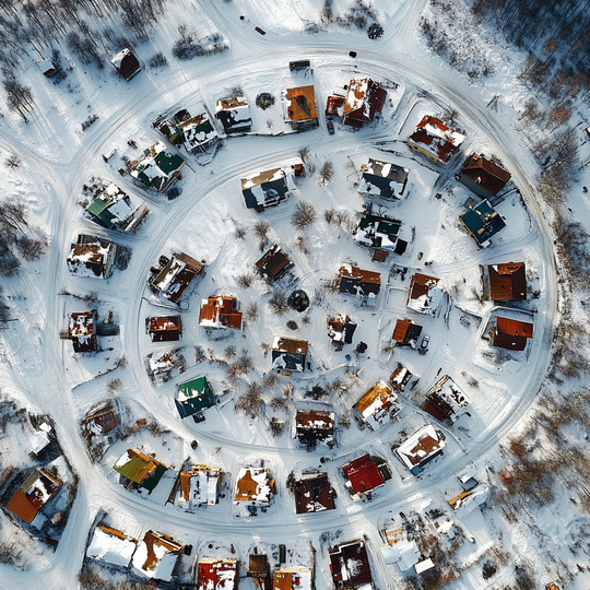 Vedere aeriană a unui sat