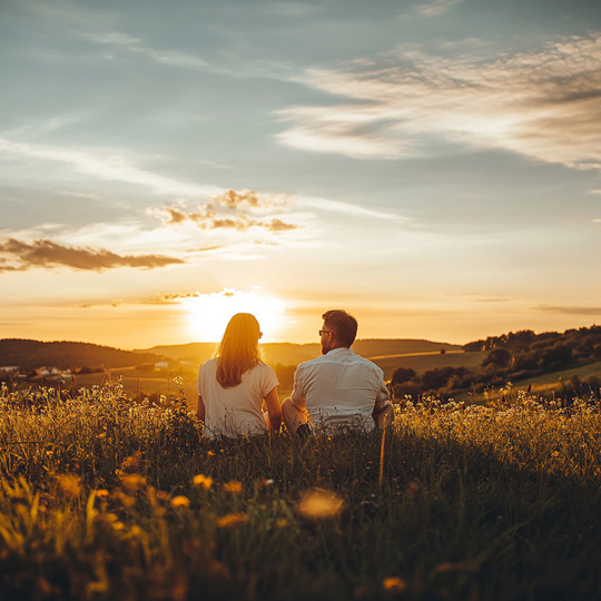 Casal em um ambiente ensolarado