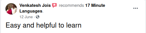 review 17 Minute Languages on Facebook no. 01
