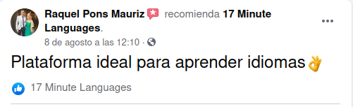 17 Minute Languages opiniones en Facebook 02