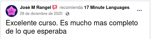 17 Minute Languages opiniones en Facebook 04