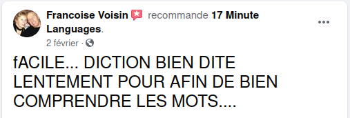 17 Minute Languages avis sur Facebook 04