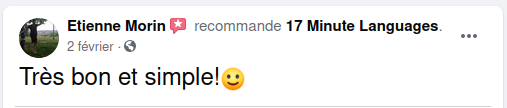 17 Minute Languages avis sur Facebook 05