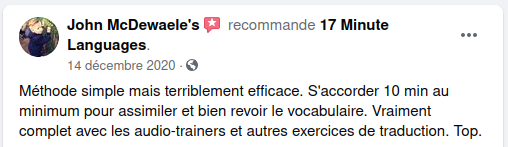 17 Minute Languages avis sur Facebook 09