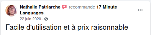 17 Minute Languages avis sur Facebook 13