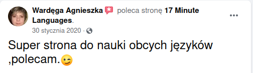 Recenzja 17 Minute Languages na Facebooku 10
