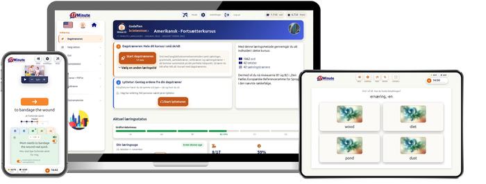 skærmbillede af fortsætterkurset i amerikansk engelsk fra 17 Minute Languages