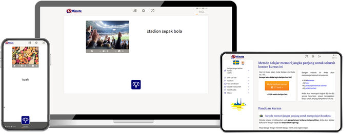 Screenshot kursus bahasa Swedia tingkat lanjut
