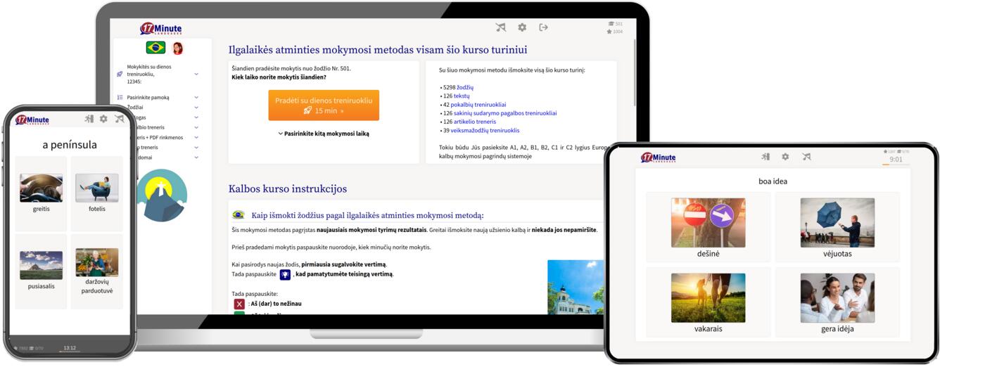 brazilų kalbos kurso ekrano kopija
