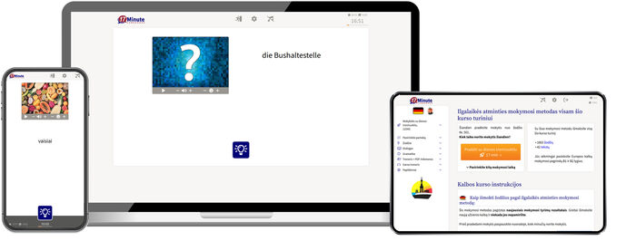 17 Minute Languages vokiečių kalbos kalbos kurso ekrano kopija