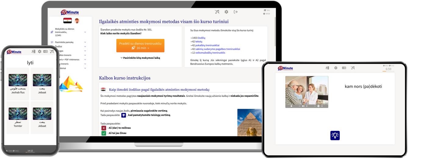egipto arabų kalbos kurso ekrano kopija