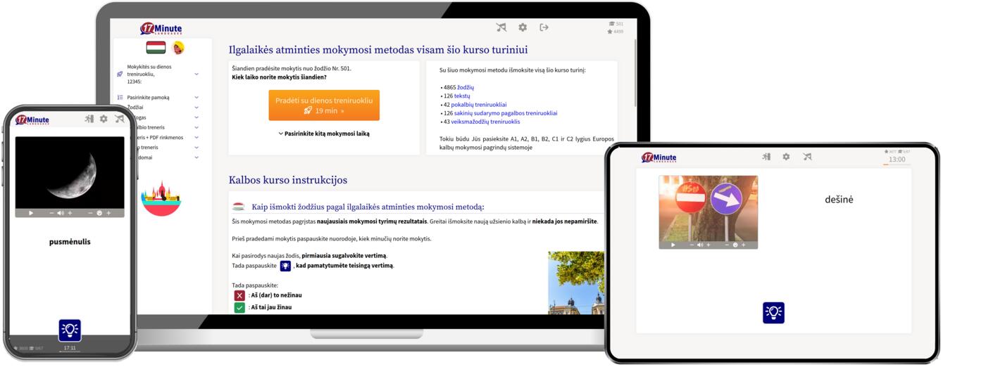 vengrų kalbos kurso ekrano kopija