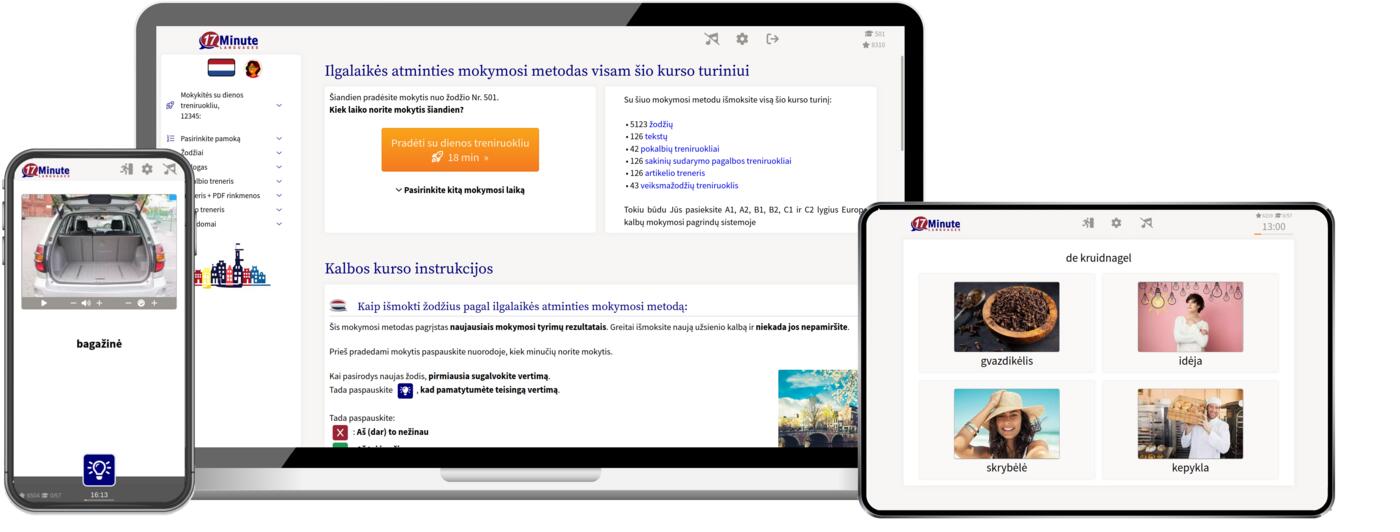 nyderlandų kalbos kurso ekrano kopija