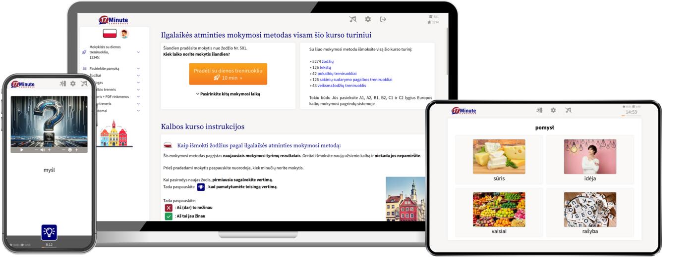 lenkų kalbos kurso ekrano kopija