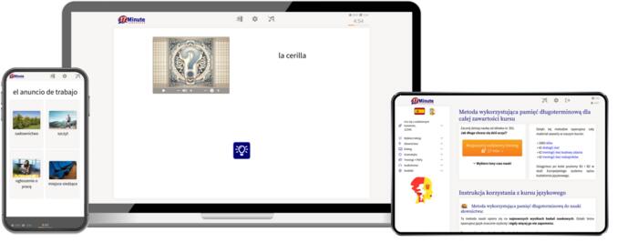 screenshot ekranu z kursu zaawansowanego hiszpańskiego firmy 17 Minute Languages