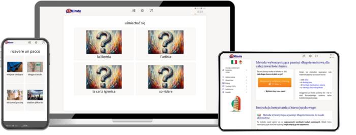 screenshot ekranu z kursu zaawansowanego włoskiego firmy 17 Minute Languages