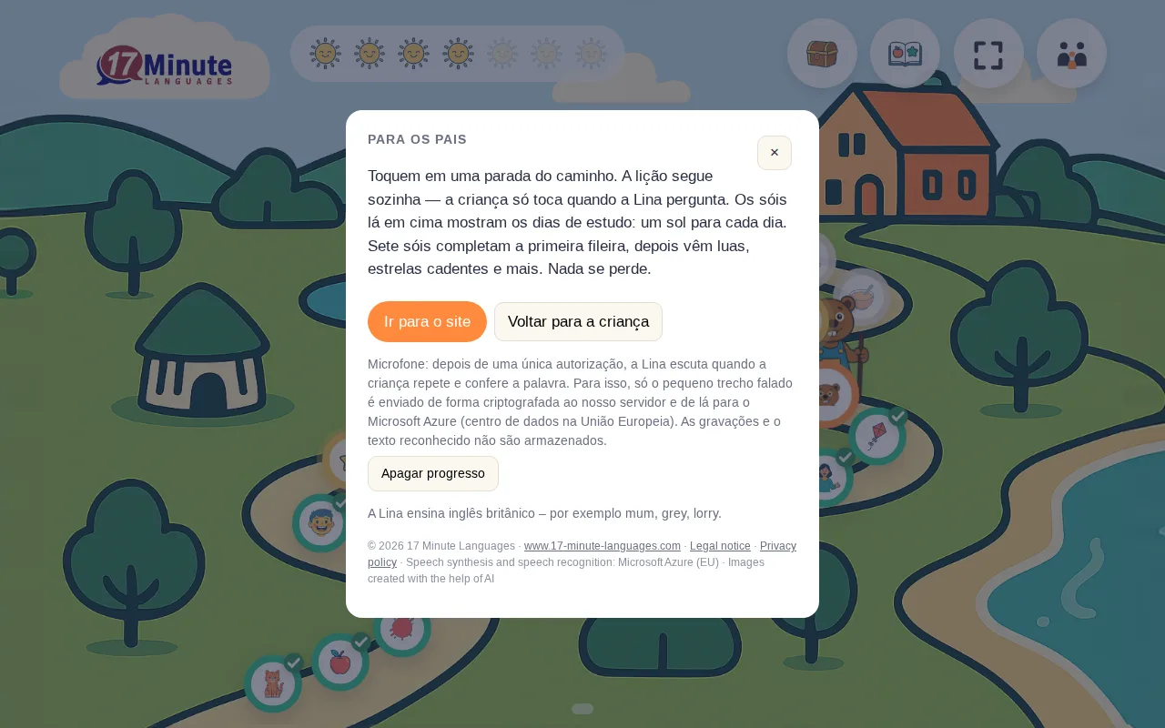 Área dos pais com dicas para participar