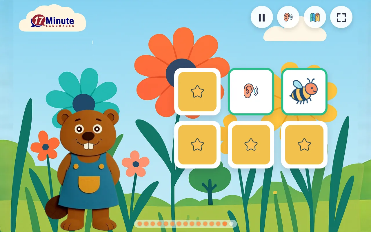 Jogo da memória com som: virar as cartas e encontrar os pares