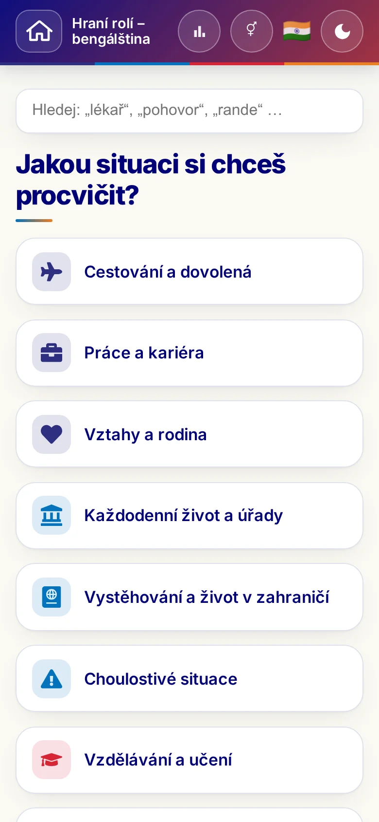 Mobil: tematické světy hraní rolí.