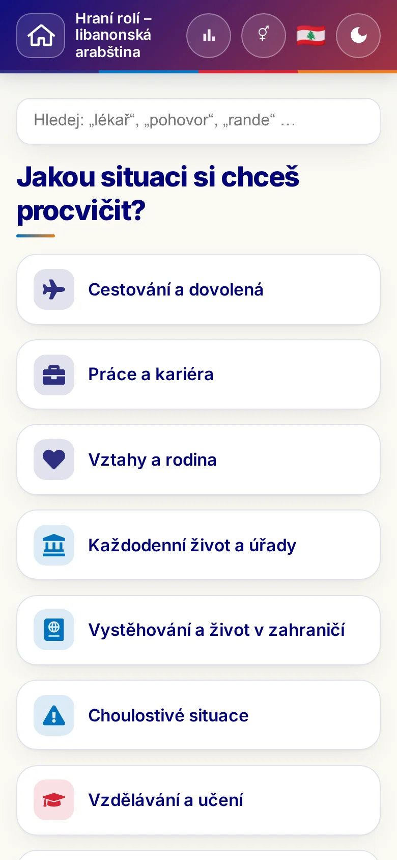 Mobil: tematické světy hraní rolí.