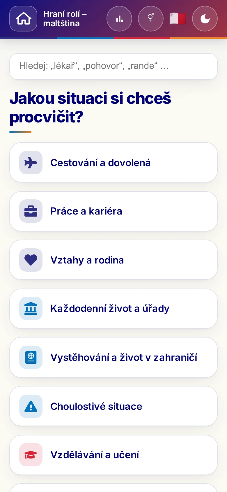 Mobil: tematické světy hraní rolí.