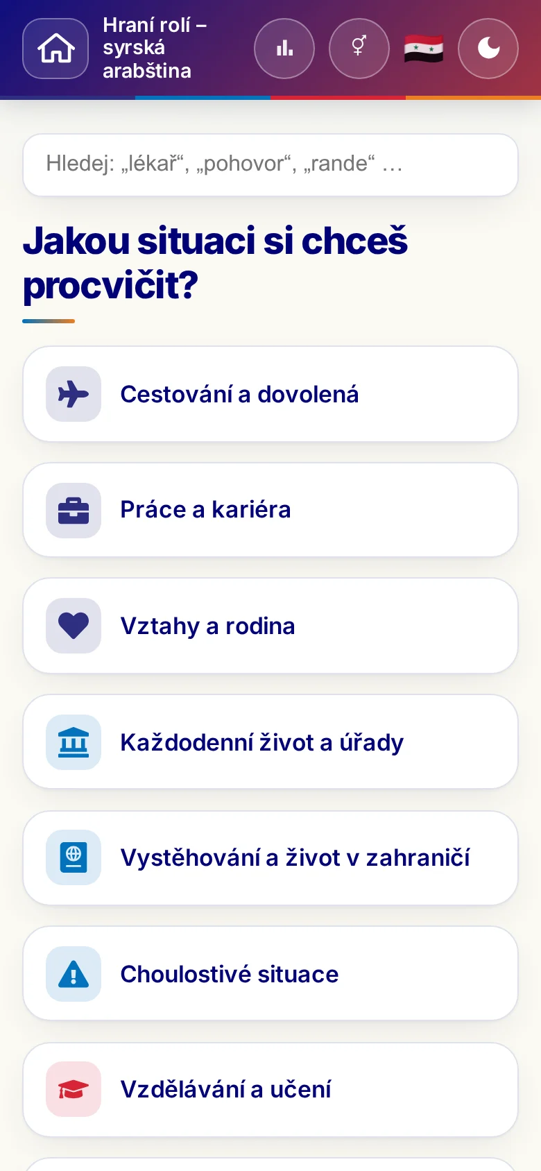 Mobil: tematické světy hraní rolí.