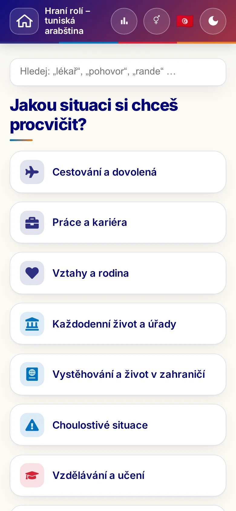 Mobil: tematické světy hraní rolí.