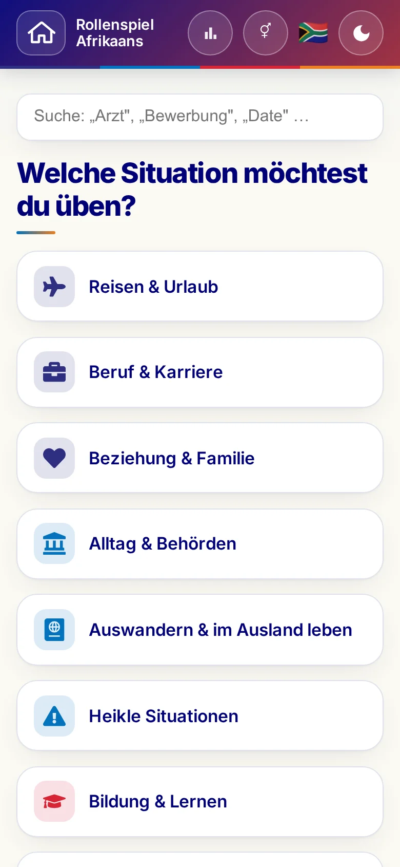 Handy: die Themenwelten der Rollenspiele.