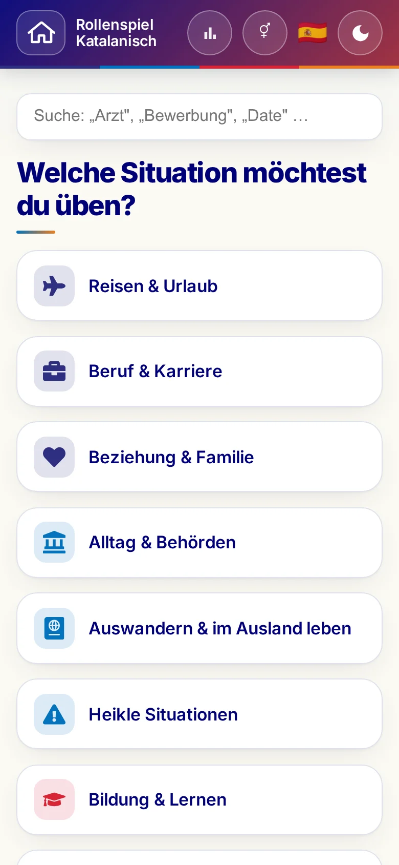 Handy: die Themenwelten der Rollenspiele.