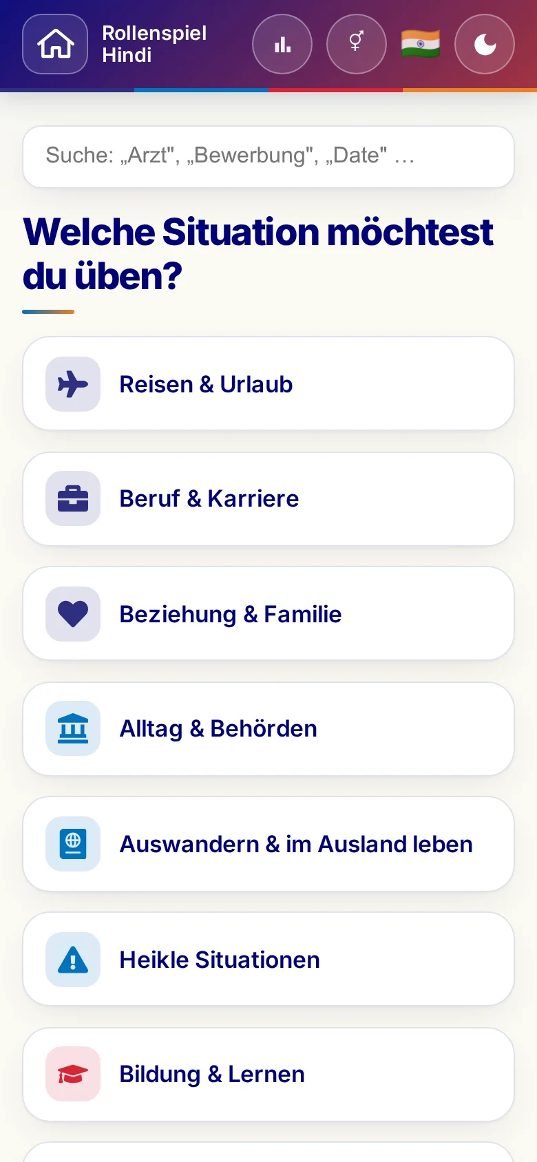 Handy: die Themenwelten der Rollenspiele.