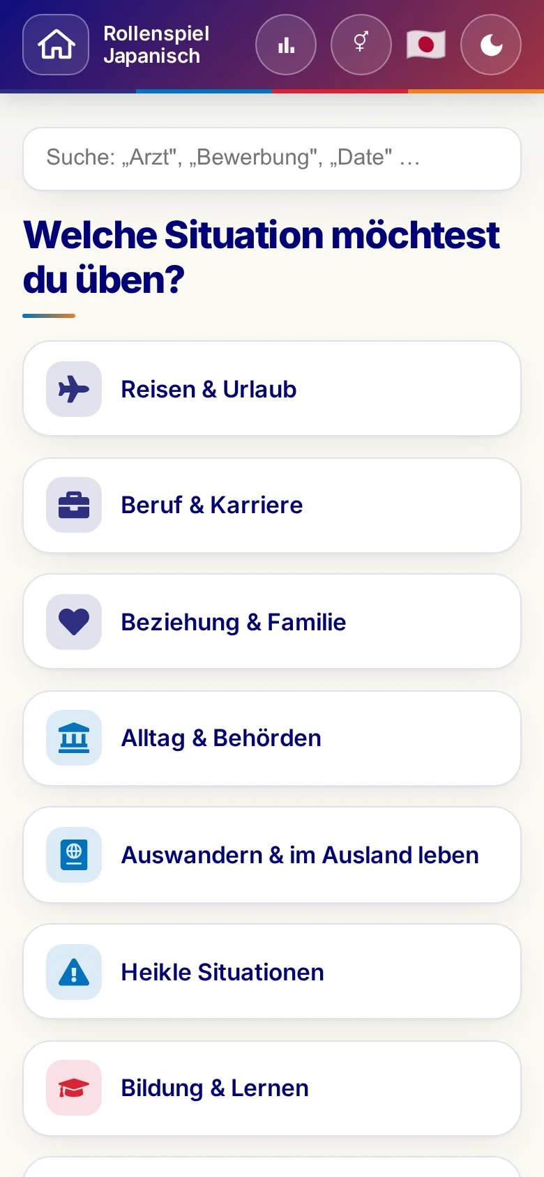 Handy: die Themenwelten der Rollenspiele.