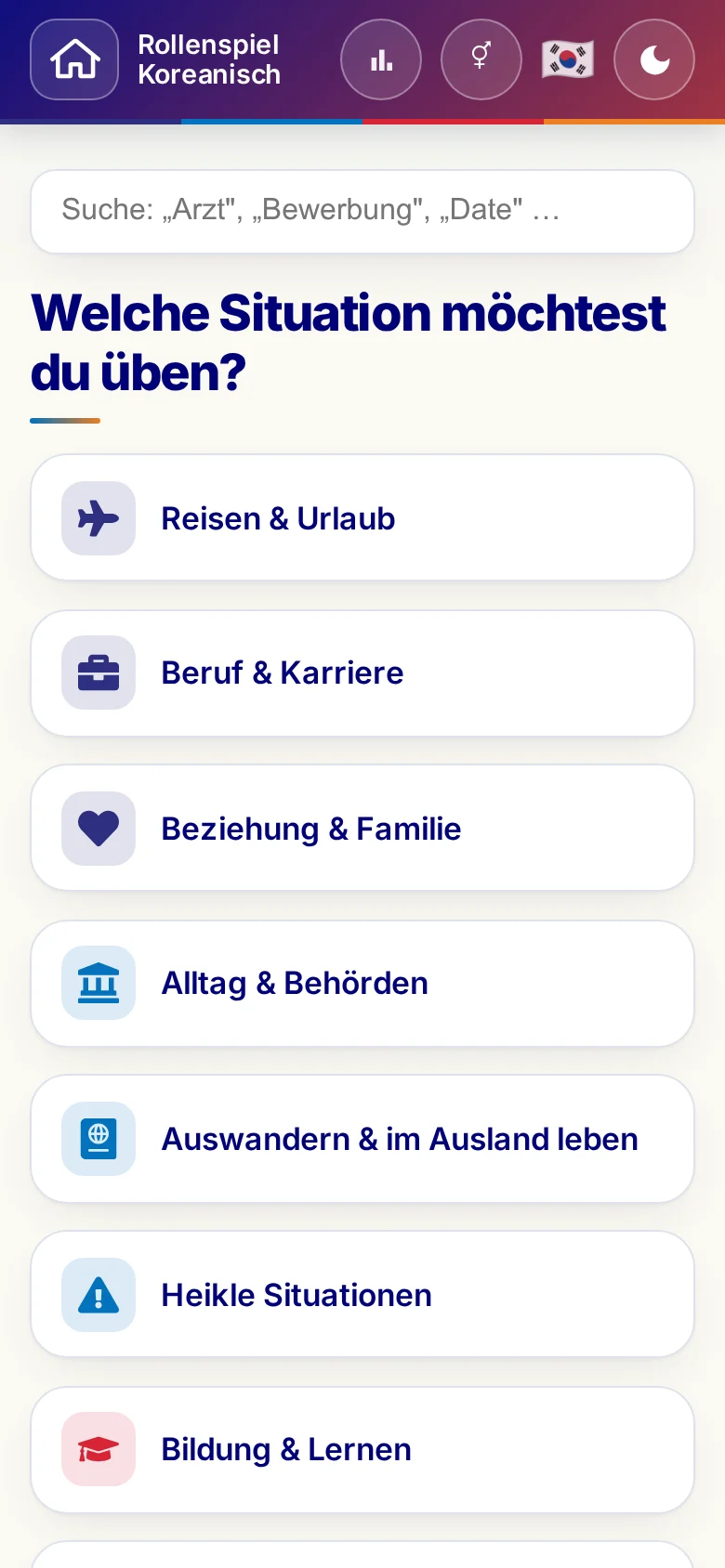 Handy: die Themenwelten der Rollenspiele.