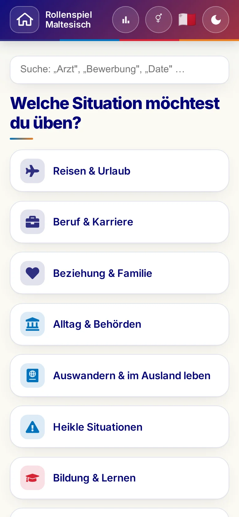 Handy: die Themenwelten der Rollenspiele.