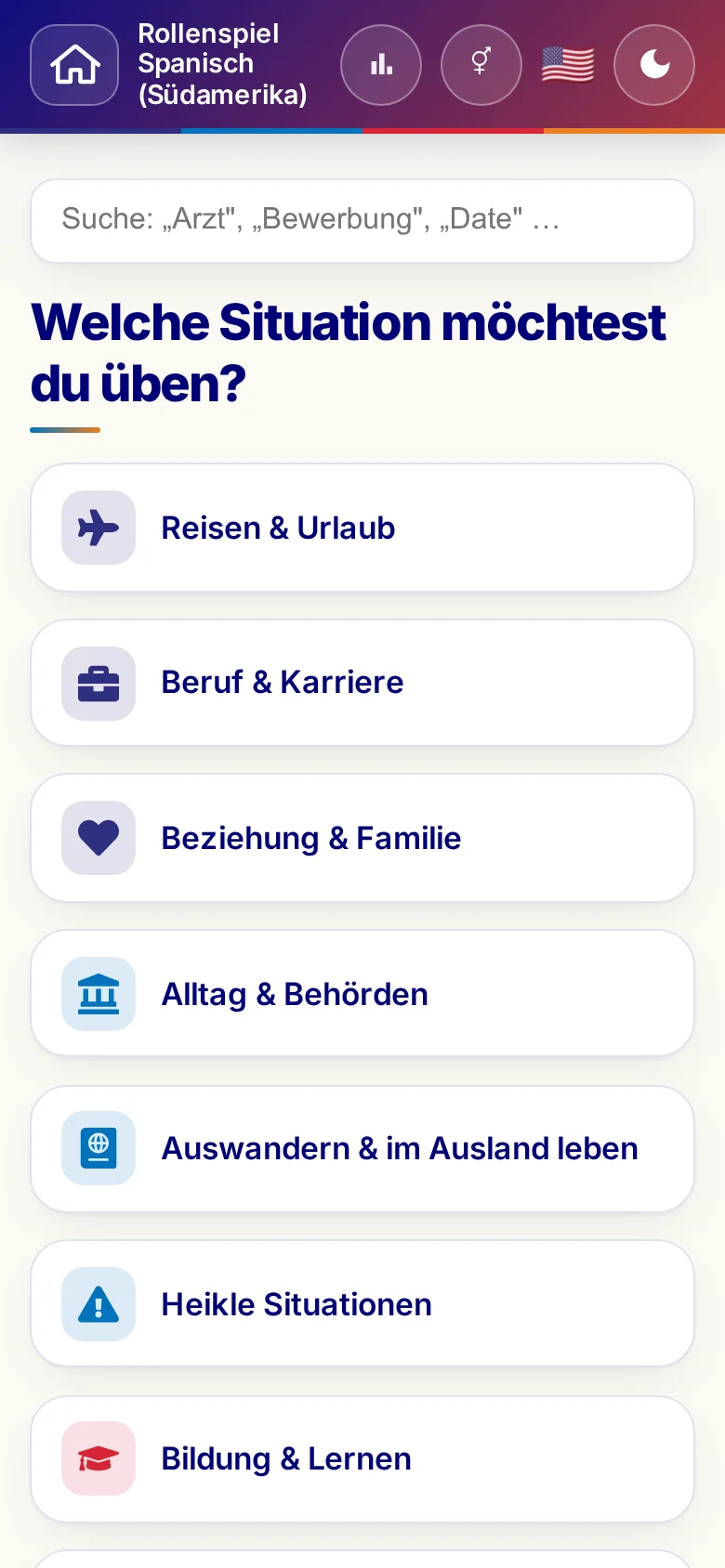 Handy: die Themenwelten der Rollenspiele.