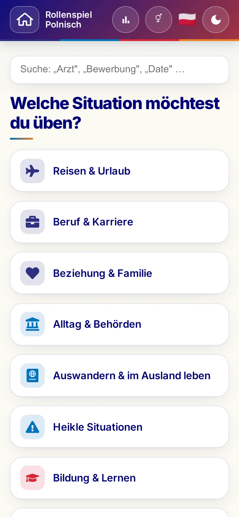 Handy: die Themenwelten der Rollenspiele.