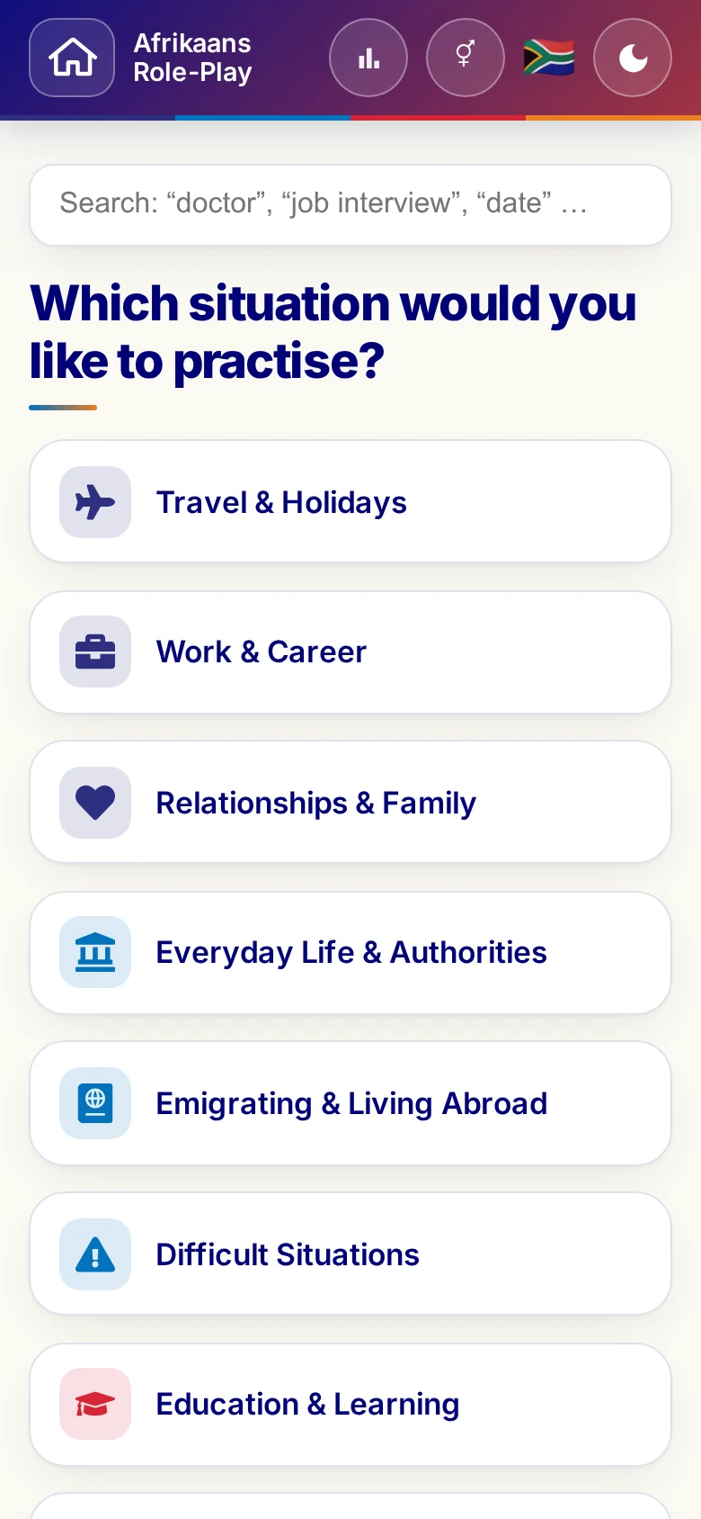 Phone: the themed worlds of the Role-plays.