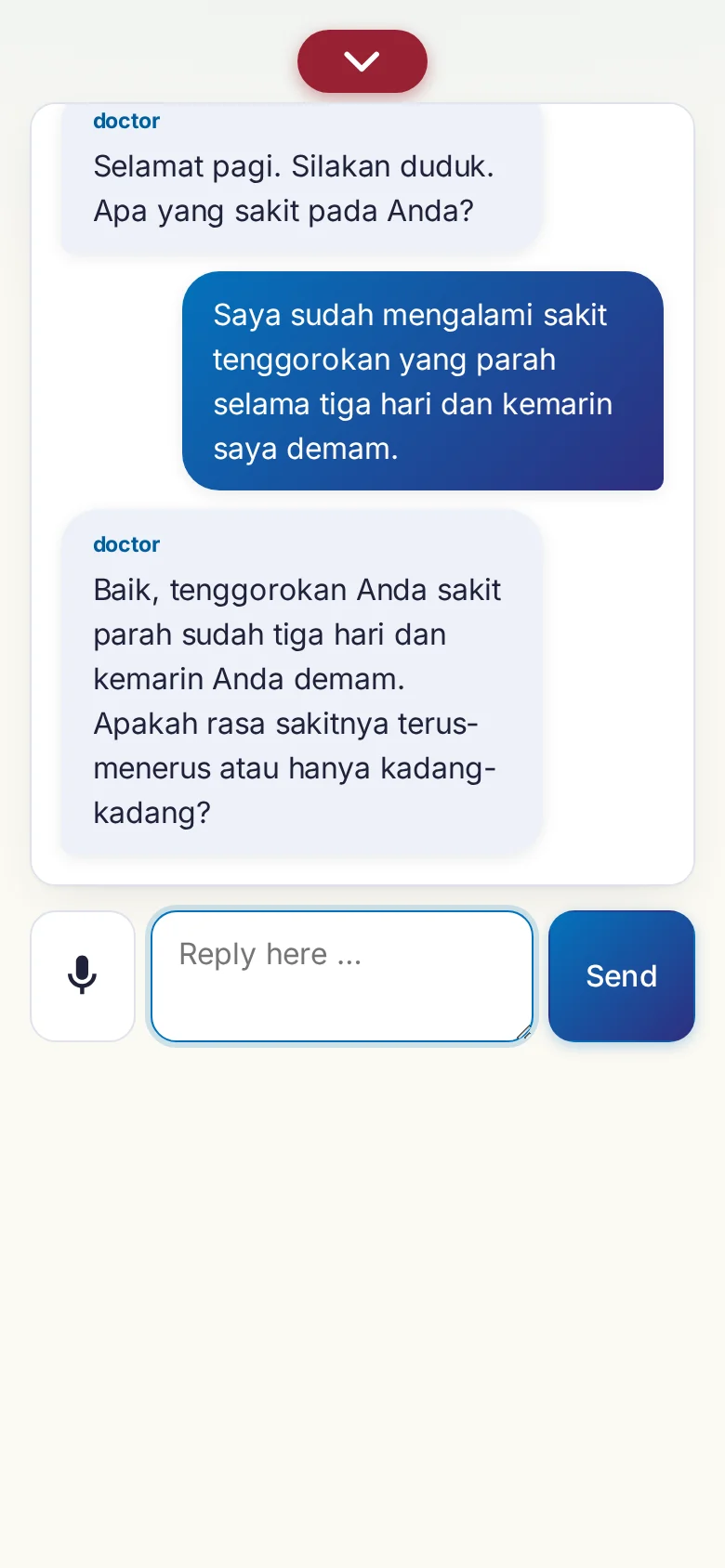 Phone: a conversation in progress with microphone input.