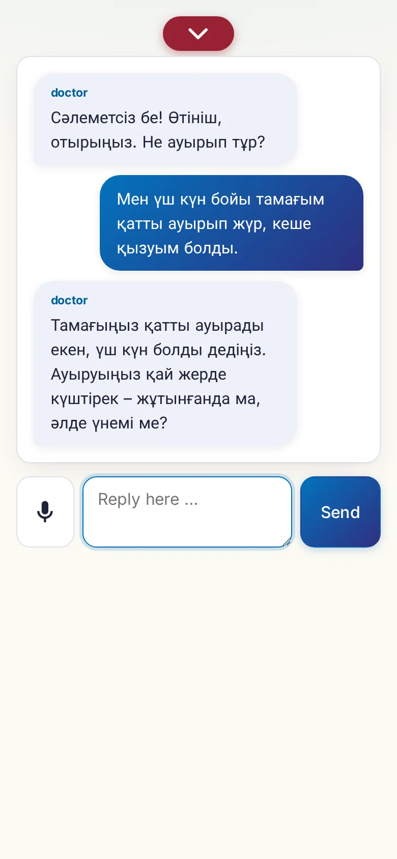 Phone: a conversation in progress with microphone input.
