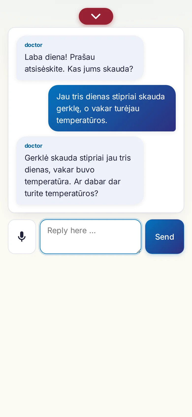 Phone: a conversation in progress with microphone input.