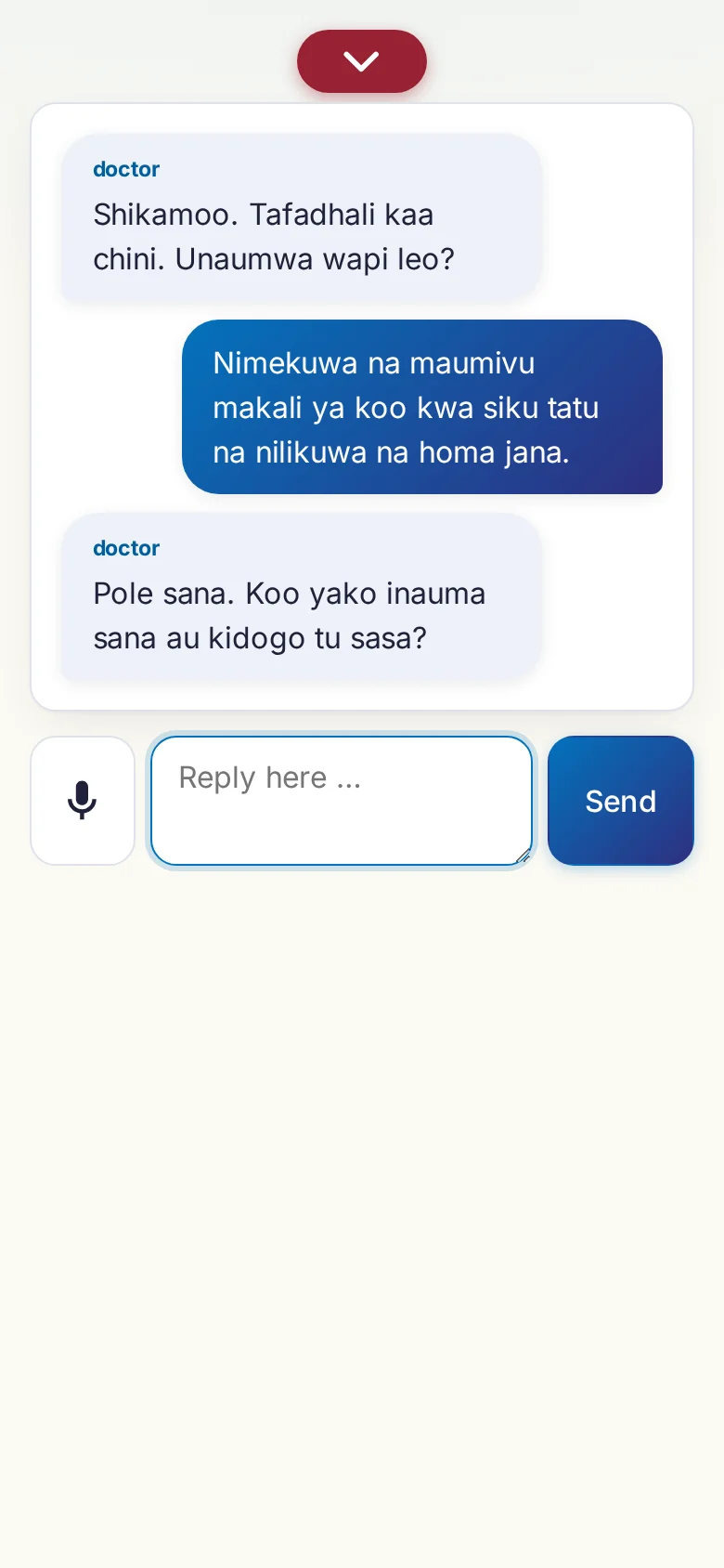 Phone: a conversation in progress with microphone input.