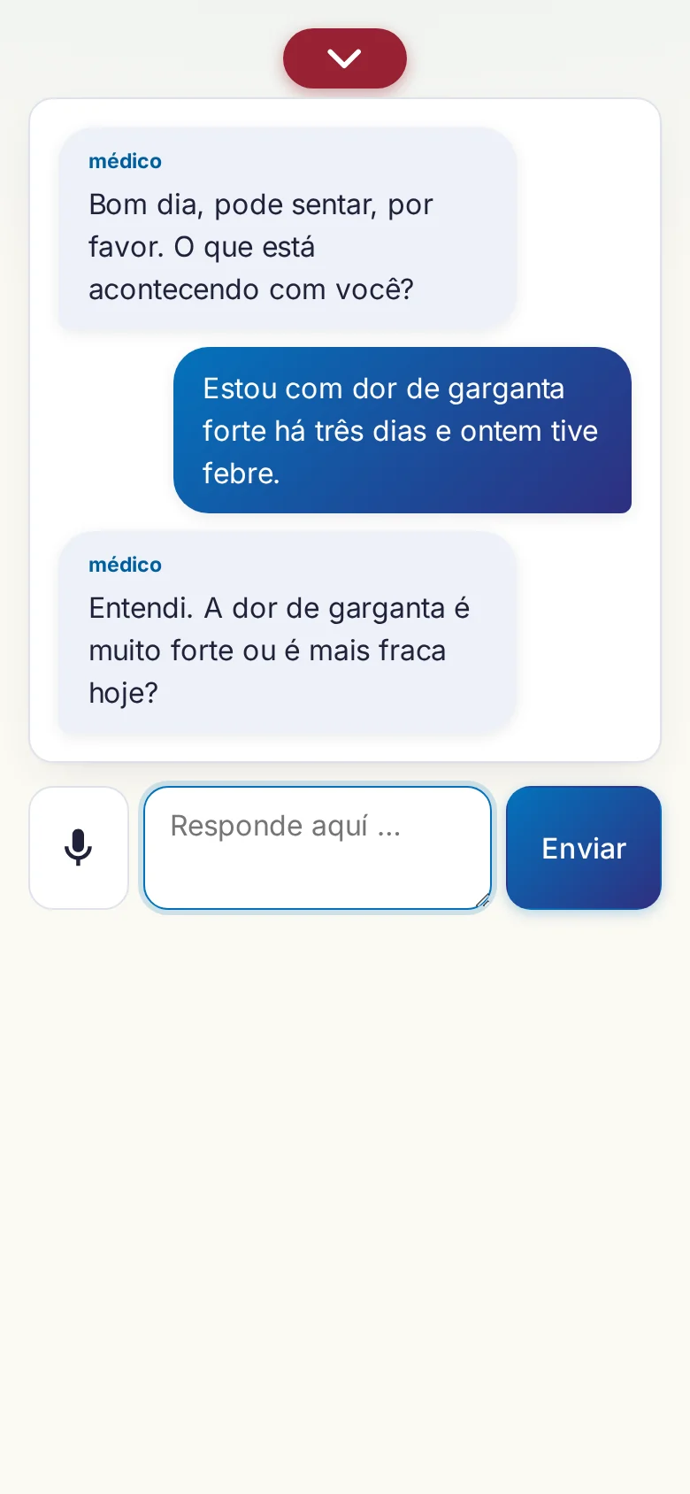 Móvil: una conversación en marcha con entrada por micrófono.