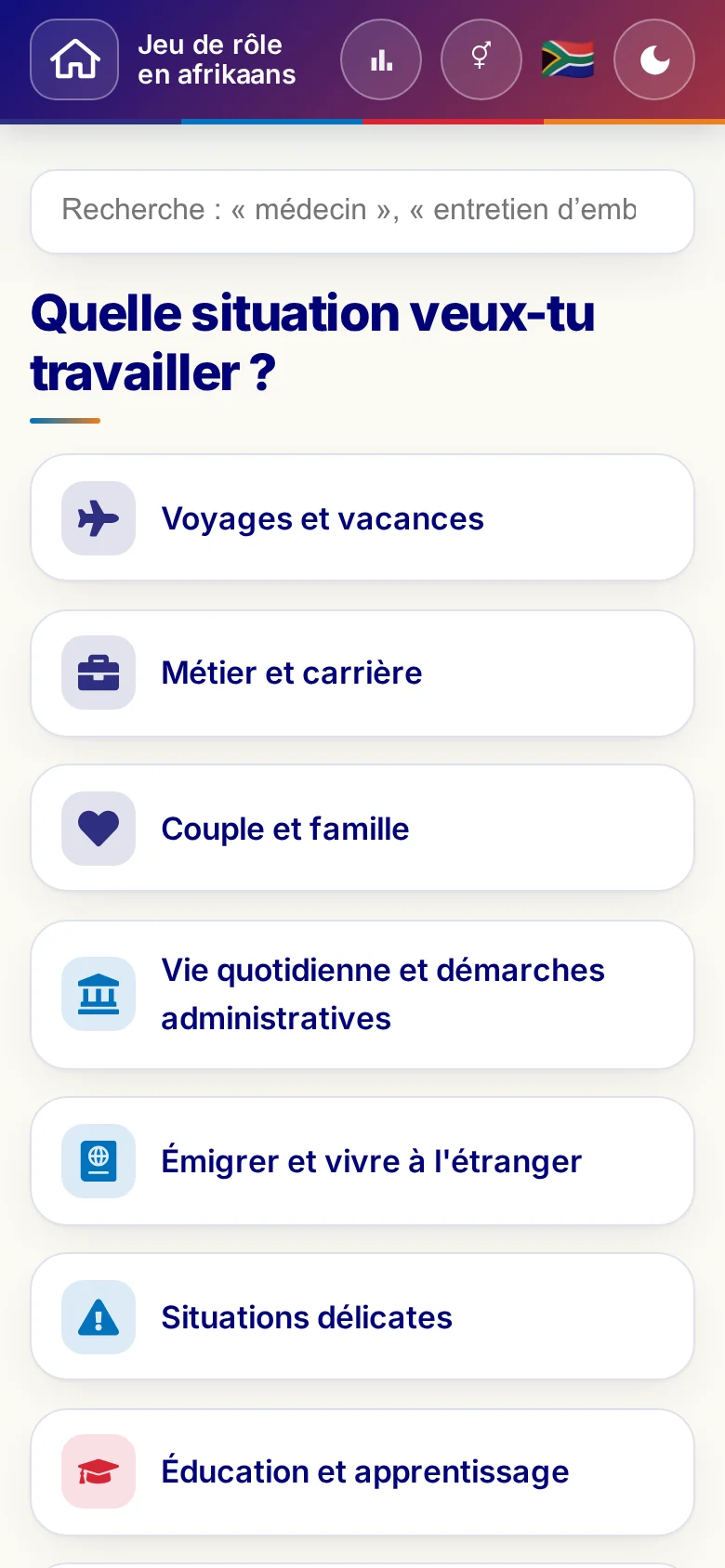 Mobile : les univers thématiques des jeux de rôle.