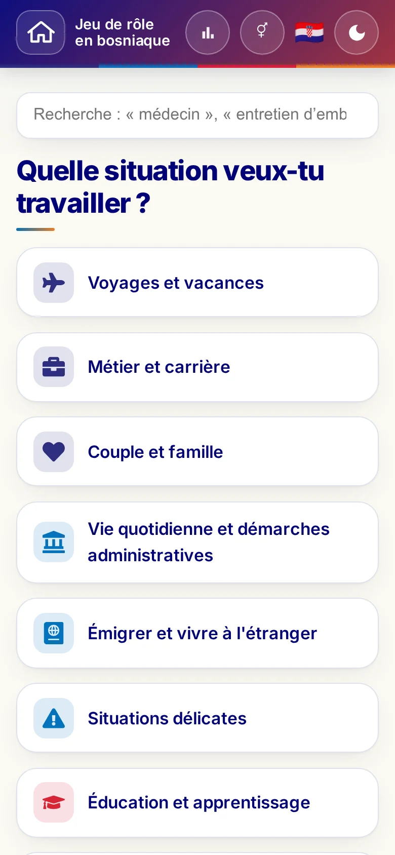 Mobile : les univers thématiques des jeux de rôle.