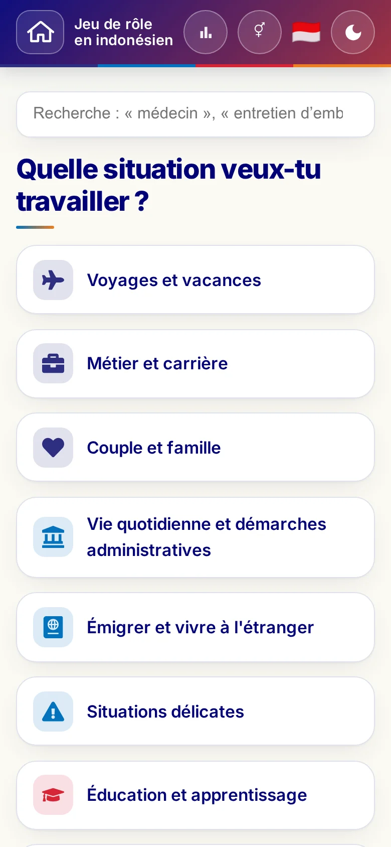 Mobile : les univers thématiques des jeux de rôle.