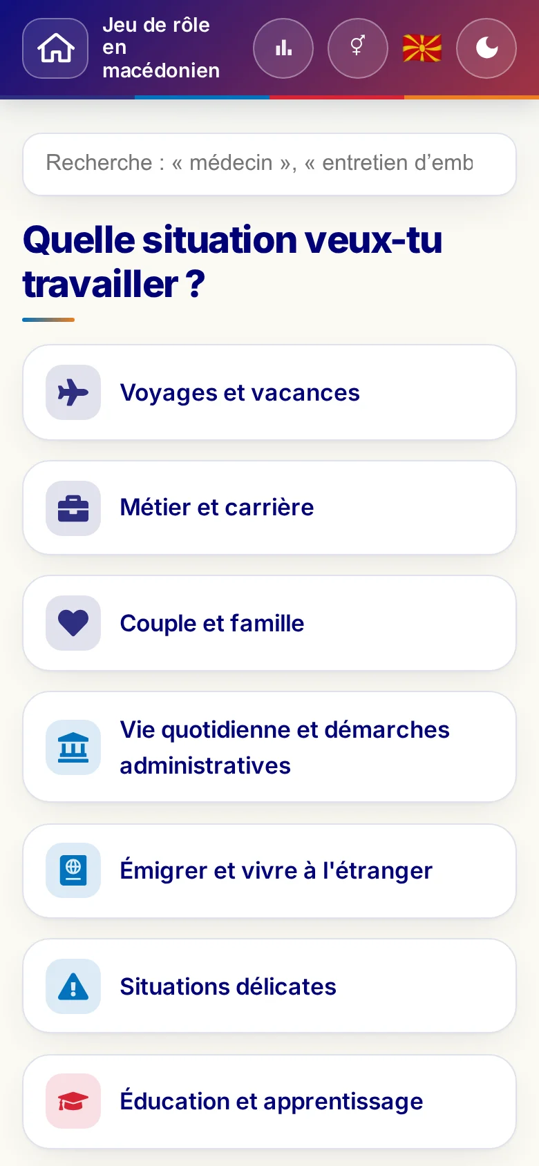 Mobile : les univers thématiques des jeux de rôle.