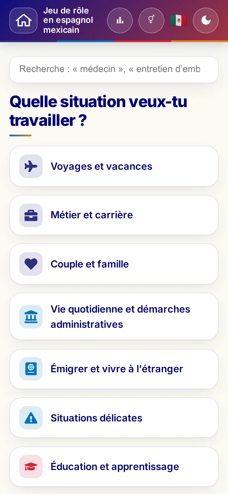 Mobile : les univers thématiques des jeux de rôle.