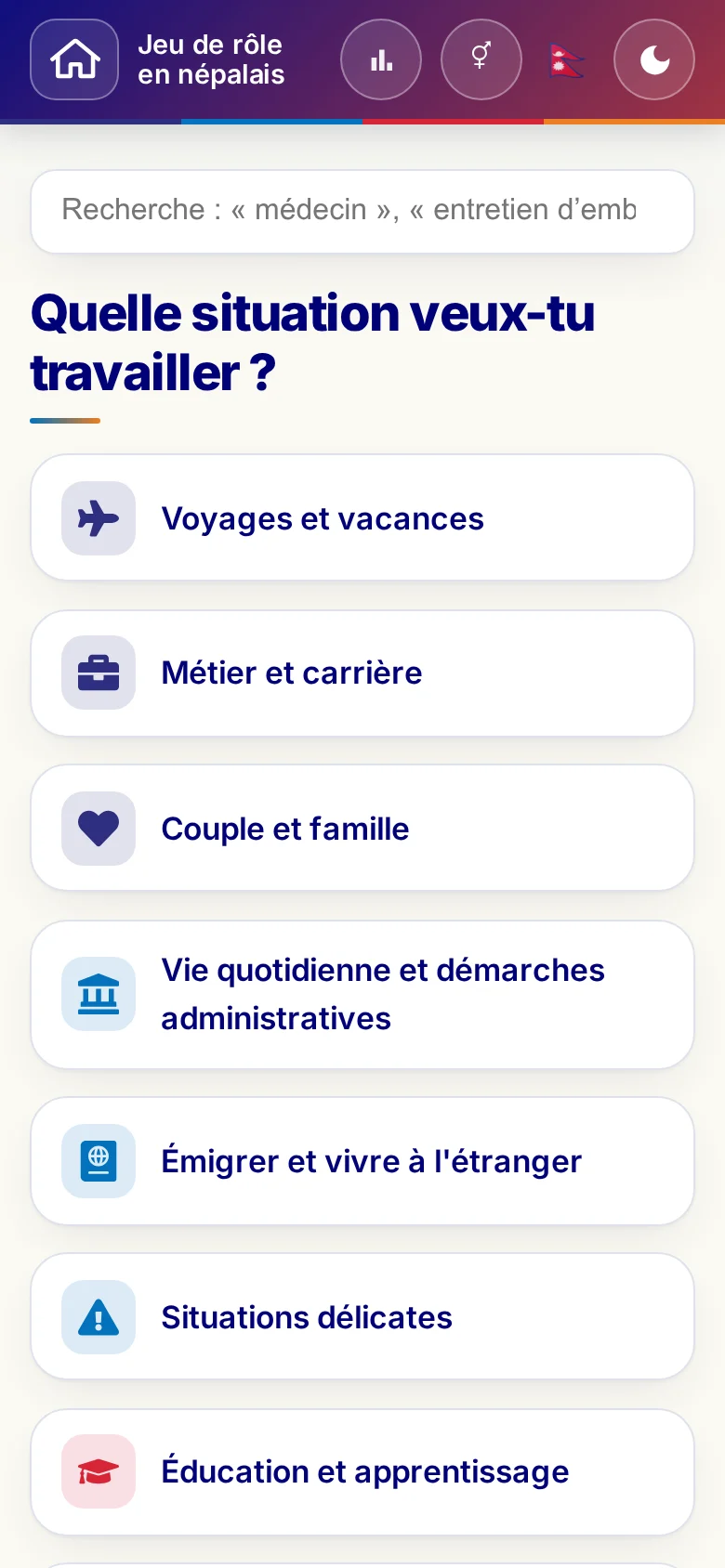 Mobile : les univers thématiques des jeux de rôle.