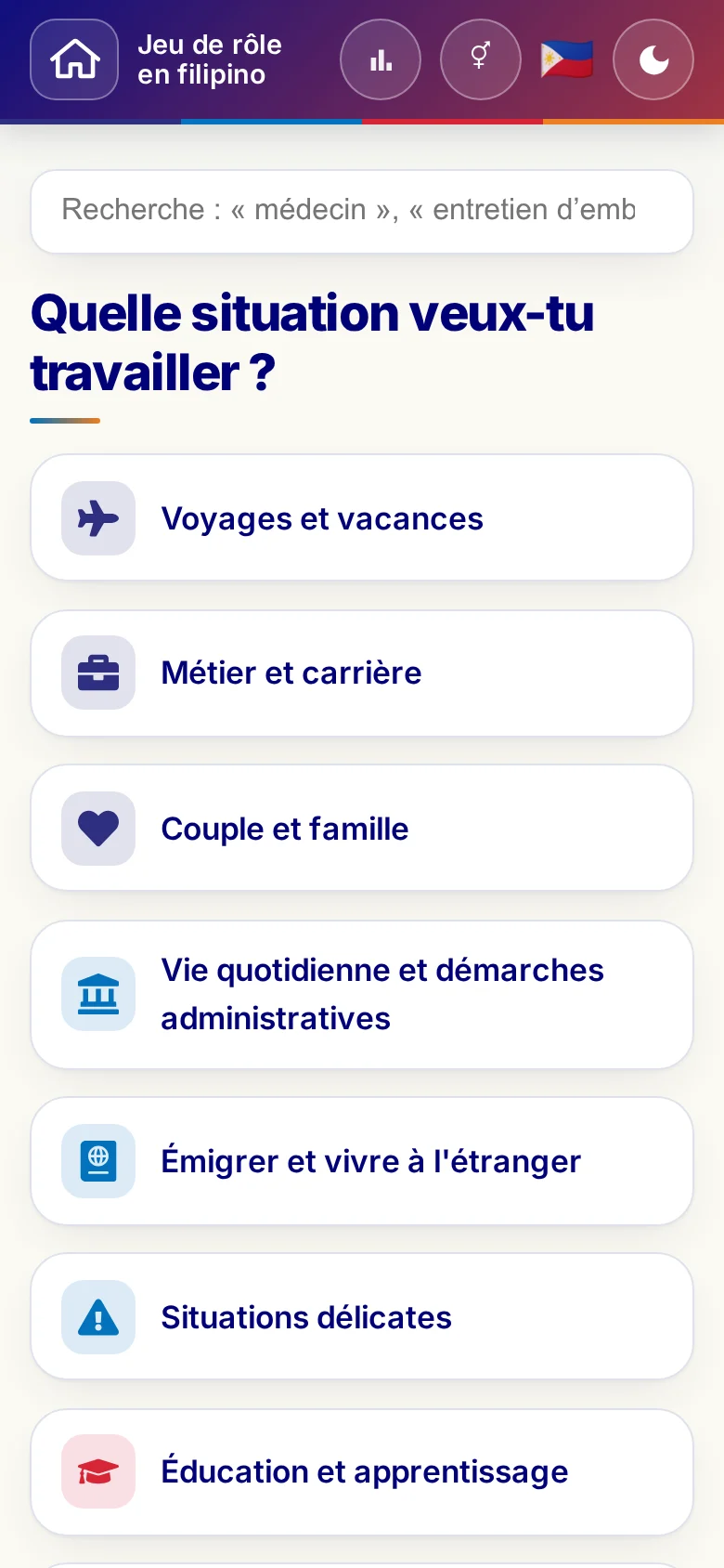 Mobile : les univers thématiques des jeux de rôle.